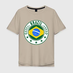 Футболка оверсайз мужская Brazil 2014, цвет: миндальный