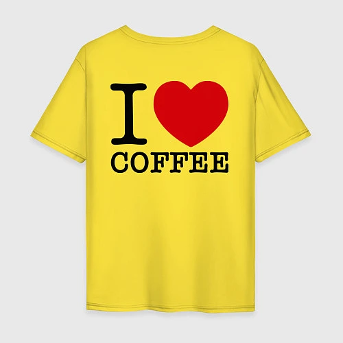 Мужская футболка оверсайз I love coffee / Желтый – фото 2