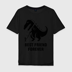 Футболка оверсайз мужская Godzilla best friend, цвет: черный