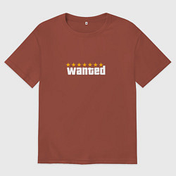 Футболка оверсайз мужская Wanted GTA, цвет: кирпичный