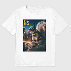 Футболка оверсайз мужская Bat squirrel - ai art fantasy, цвет: белый