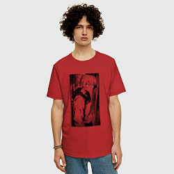 Футболка оверсайз мужская Девушка на уличных задворках, цвет: красный — фото 2
