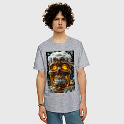 Футболка оверсайз мужская Пенная кружка пива, цвет: меланж — фото 2