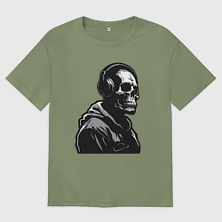 Футболка оверсайз мужская Skeletor music, цвет: авокадо