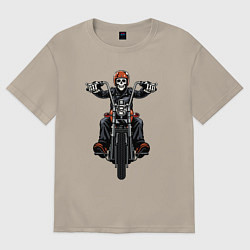 Футболка оверсайз мужская Dead racer, цвет: миндальный