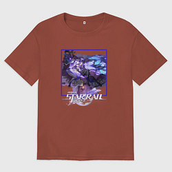 Футболка оверсайз мужская Чёрный Лебедь, цвет: кирпичный