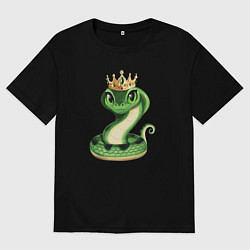 Футболка оверсайз мужская Царевна змея, цвет: черный
