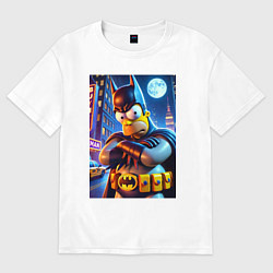 Футболка оверсайз мужская Batsimpson - ai art collaboration, цвет: белый