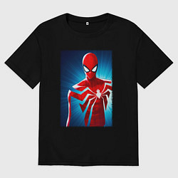 Футболка оверсайз мужская Новый человек паук игра, цвет: черный