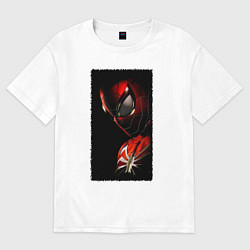 Футболка оверсайз мужская Человек паук паркер, цвет: белый