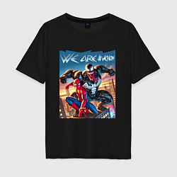 Футболка оверсайз мужская We are Venom - motto, цвет: черный