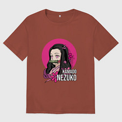 Футболка оверсайз мужская Клинок рассекающий демонов Камадо Незуко, цвет: кирпичный