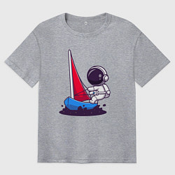 Футболка оверсайз мужская Космонавт яхтсмен, цвет: меланж