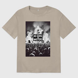 Футболка оверсайз мужская Anarchy - motto, цвет: миндальный