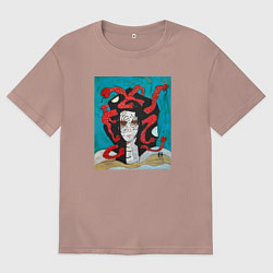 Футболка оверсайз мужская Medusa the Gorgon, цвет: пыльно-розовый