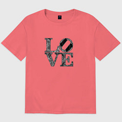 Футболка оверсайз мужская L o v e, цвет: коралловый