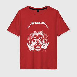 Футболка оверсайз мужская Metallica rock dog, цвет: красный