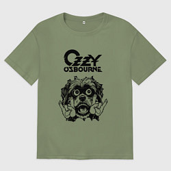 Футболка оверсайз мужская Ozzy Osbourne - rock dog, цвет: авокадо