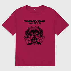 Футболка оверсайз мужская Twenty One Pilots - rock dog, цвет: маджента