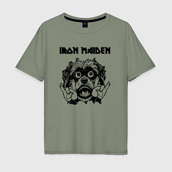 Футболка оверсайз мужская Iron Maiden - rock dog, цвет: авокадо