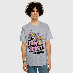 Футболка оверсайз мужская Tom and Jerry, цвет: меланж — фото 2