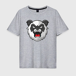 Футболка оверсайз мужская Angry panda, цвет: меланж