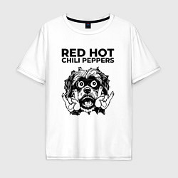 Футболка оверсайз мужская Red Hot Chili Peppers - rock dog, цвет: белый