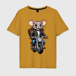 Футболка оверсайз мужская Biker mice, цвет: горчичный