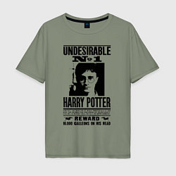 Футболка оверсайз мужская Harry Potter - wanted, цвет: авокадо