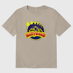 Футболка оверсайз мужская Кино Голливуда, цвет: миндальный