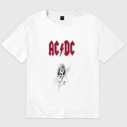 Футболка оверсайз мужская AcDc - roook фильтр amaro, цвет: белый