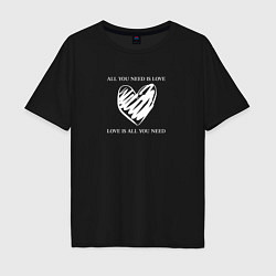 Футболка оверсайз мужская Love is, цвет: черный
