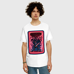 Футболка оверсайз мужская Stranger Things - Eddie Munson, цвет: белый — фото 2