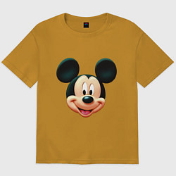 Футболка оверсайз мужская Mickey mouse head, цвет: горчичный