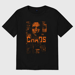 Футболка оверсайз мужская Рыжий хаос, цвет: черный