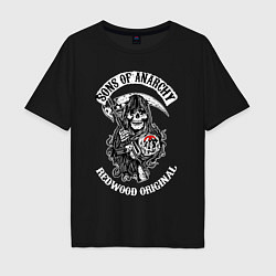Футболка оверсайз мужская Сыны анархии - logo, цвет: черный