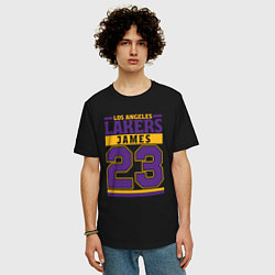 Футболка оверсайз мужская Lakers - James 23, цвет: черный — фото 2