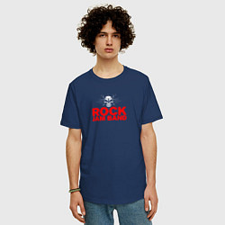 Футболка оверсайз мужская Rock jam band, цвет: тёмно-синий — фото 2