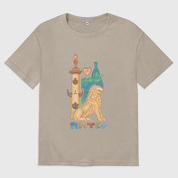 Футболка оверсайз мужская Карамельный Питер, цвет: миндальный