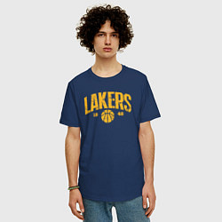 Футболка оверсайз мужская Lakers 1948, цвет: тёмно-синий — фото 2
