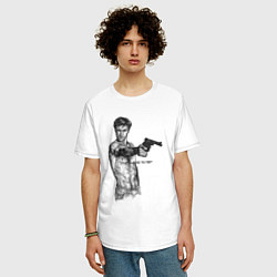 Футболка оверсайз мужская Таксист - Роберт Де Ниро, цвет: белый — фото 2