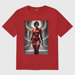 Футболка оверсайз мужская Ада Вонг из Resident Evil, цвет: красный