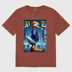 Футболка оверсайз мужская Donald Trump - the lame duck, цвет: кирпичный