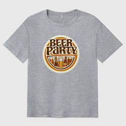 Футболка оверсайз мужская Пивная вечеринка, цвет: меланж