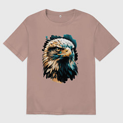 Футболка оверсайз мужская Взгляд хищника, цвет: пыльно-розовый