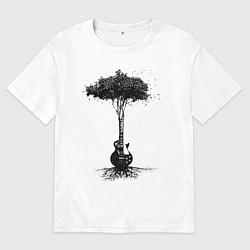 Футболка оверсайз мужская Гитарное дерево, цвет: белый