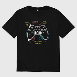 Футболка оверсайз мужская Геймпад, цвет: черный
