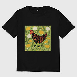 Футболка оверсайз мужская Курочка ряба, цвет: черный