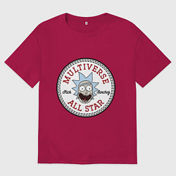 Футболка оверсайз мужская Нашивка с Риком Санчесом, цвет: маджента