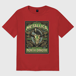 Футболка оверсайз мужская Metallica - North Dakota playbill, цвет: красный